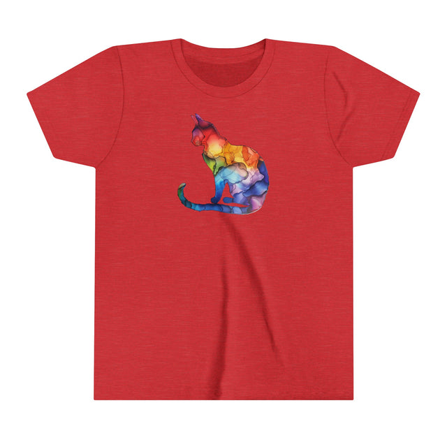 Rainbow Cat T-shirt,Pride Shirt,Pride Parade Top,Rainbow Animals,LGBTQ+ Tee,Nonbinary,Gay,Lesbian,Bisexual,Trans,BGLT,LBGT,Feline,Kitten,Kitty,Youth Size