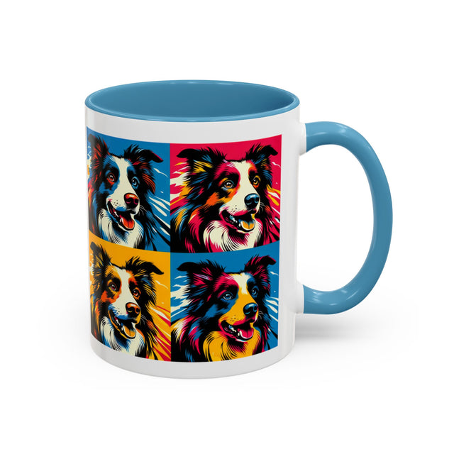Border Collies Coffee Cup,4-Panel Pop Art Mug,Border Collie Lover,Border Collie Mom,Border Collie Dad,Dog Lover Gift,Border Collie Gift