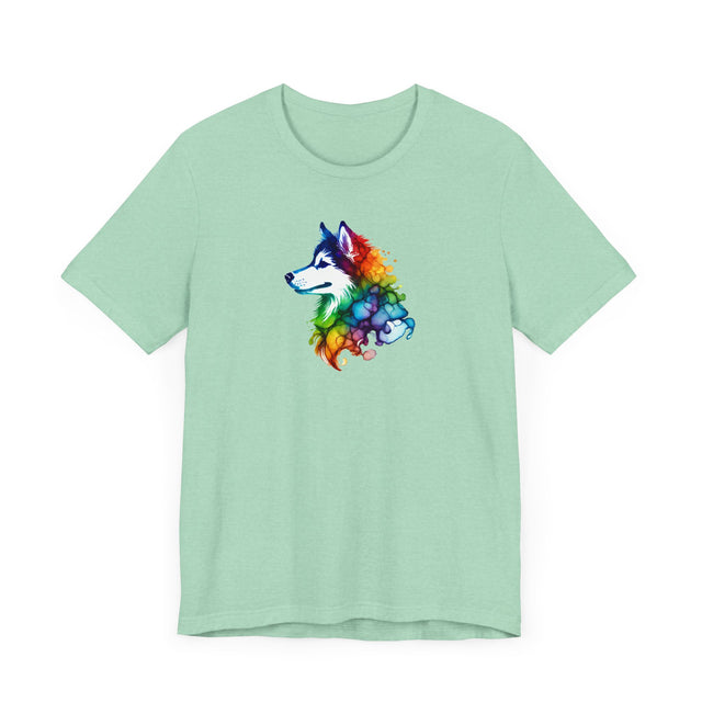 Rainbow Siberian Husky Head T-shirt,Pride Shirt,Dog Lover Top,Rainbow Animals,LGBTQ+ Tee, Husky owner, Sibe gift