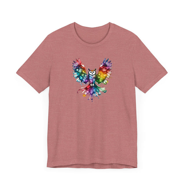 Rainbow Owl Alcohol Ink T-shirt, Pride Shirt,Bird Lover T shirt, LGBTQ+, BGLT, Avian