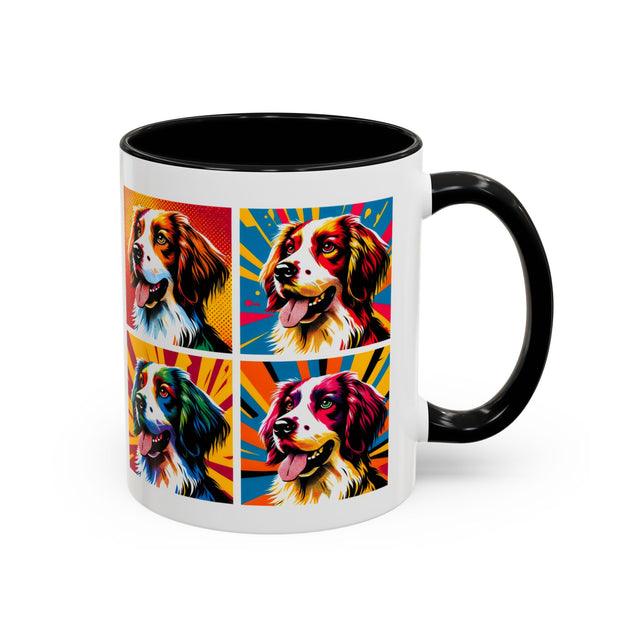 Brittanys Coffee Cup,4-Panel Pop Art Mug,Brittany Lover,Brittany Mom,Brittany Dad,Dog Lover Gift,Brittany Gift