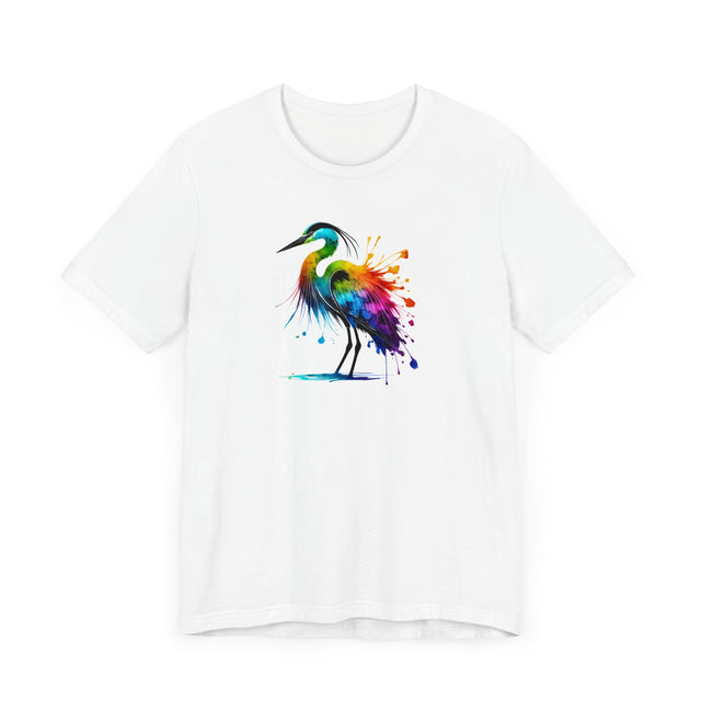 Rainbow Grey Heron Alcohol Ink T-shirt, Pride Shirt,Bird Lover T shirt, LGBTQ+, BGLT, Avian,Gray Heron