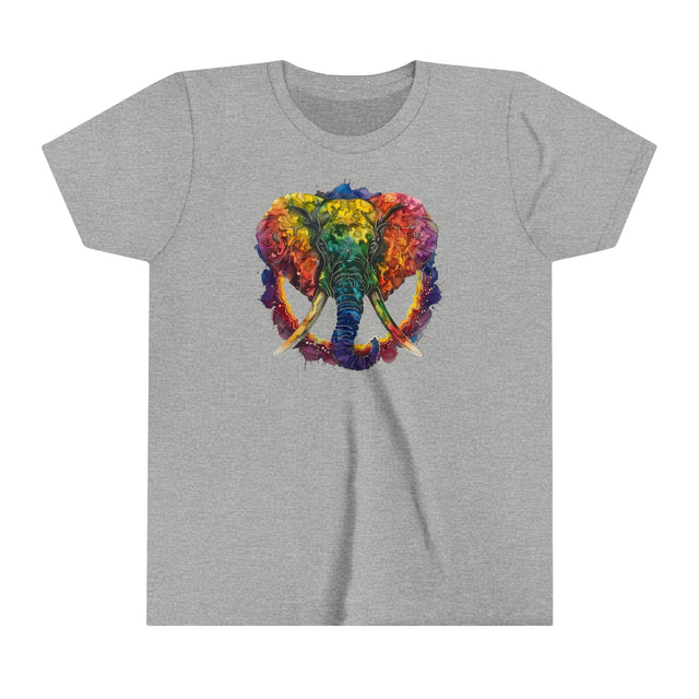 Rainbow Elephant Peace Mandala T-shirt,Pride Shirt,Elephant Lover Top,Rainbow Animals,LGBTQ+ Tee,Queer,Gay,Lesbian,Bisexual,Trans,Youth Size
