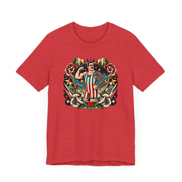 Circus Strongman T-shirt, Flash Tattoo Style Shirt