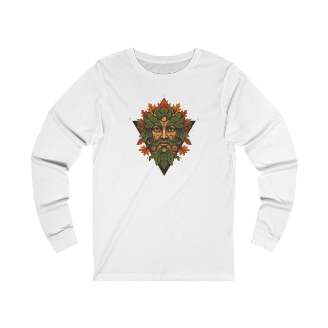 Green Man Fall Triangle Tee, Autumn T-shirt, Long sleeve
