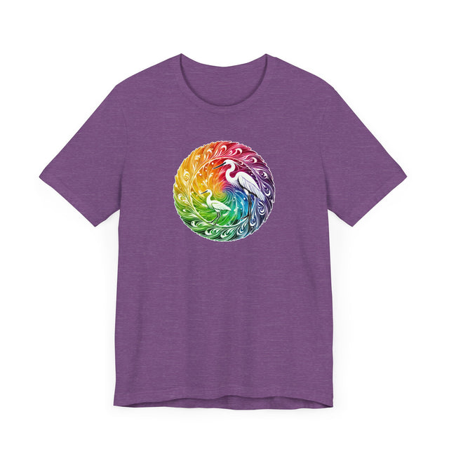 Rainbow Egret Spiral Mandala T-shirt, Bird Lover T shirt, LGBTQ+, BGLT,Pride Shirt
