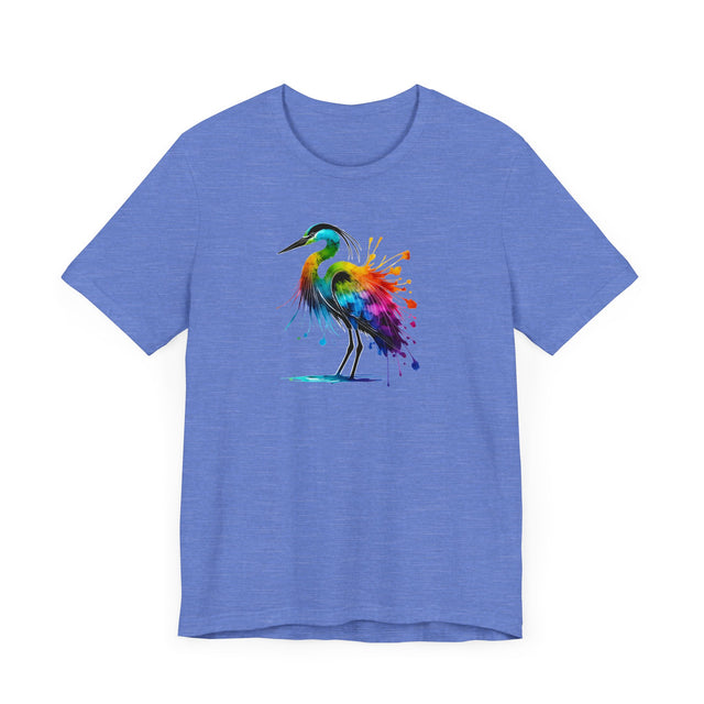 Rainbow Grey Heron Alcohol Ink T-shirt, Pride Shirt,Bird Lover T shirt, LGBTQ+, BGLT, Avian,Gray Heron