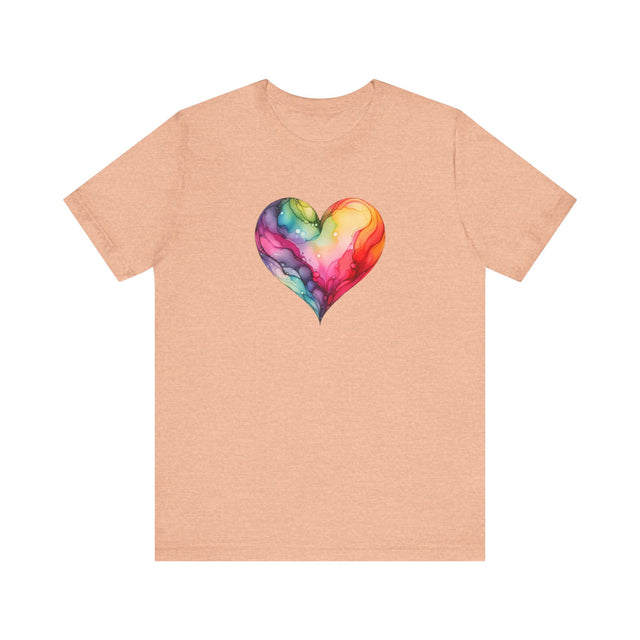 Rainbow Heart Alcohol Ink,Pride Heart Shirt, Rainbow Heart T-shirt, LGBTQ+ Tee, Queer