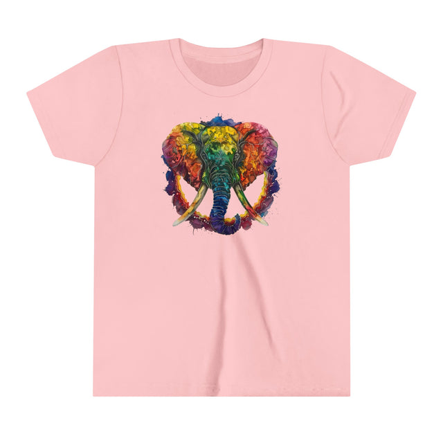 Rainbow Elephant Peace Mandala T-shirt,Pride Shirt,Elephant Lover Top,Rainbow Animals,LGBTQ+ Tee,Queer,Gay,Lesbian,Bisexual,Trans,Youth Size