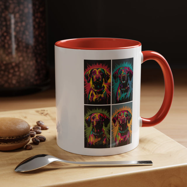 Vizsla Coffee Cup,4-Panel Pop Art Mug,Vizsla Lover,Vizsla Mom,Vizsla Dad,Dog Lover Gift,Vizsla Gift