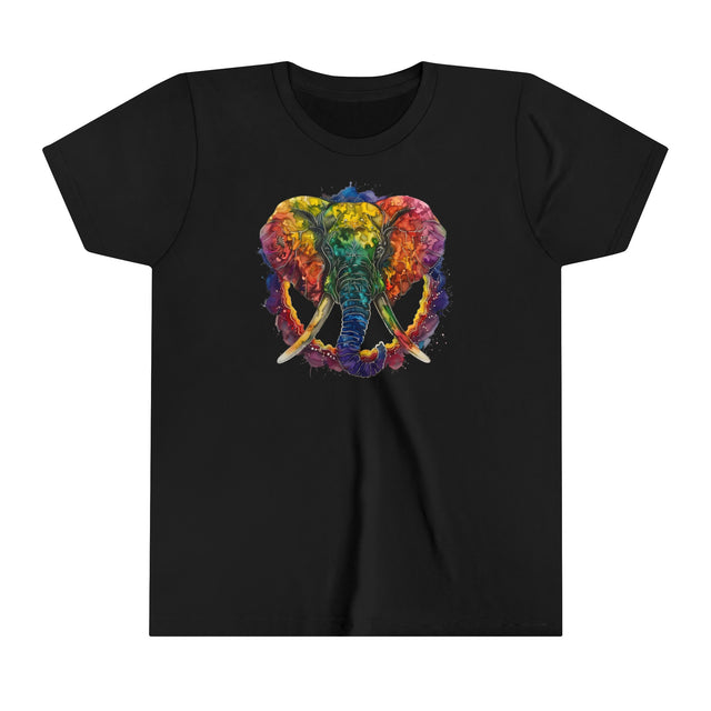 Rainbow Elephant Peace Mandala T-shirt,Pride Shirt,Elephant Lover Top,Rainbow Animals,LGBTQ+ Tee,Queer,Gay,Lesbian,Bisexual,Trans,Youth Size
