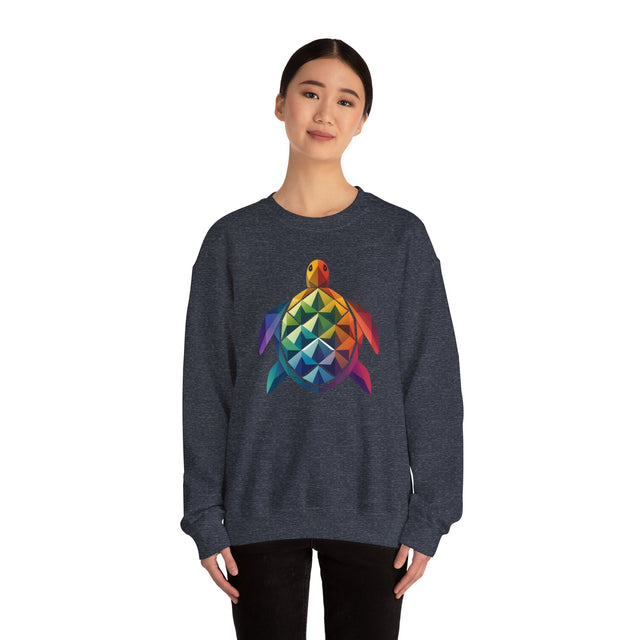 Geometric Rainbow Sea Turtle Sweatshirt, Turtle Lover Gift