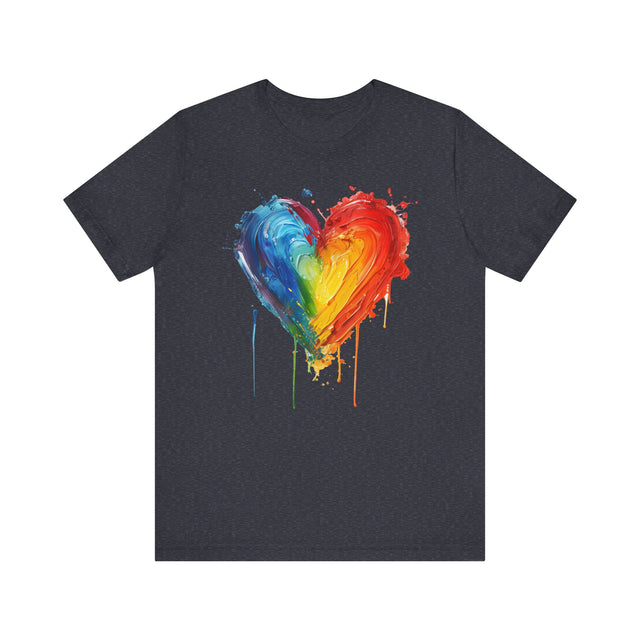 Painted Rainbow Heart T-shirt,Pride Shirt, Gay Pride T shirt, LGBTQ+ Ally Tee, Queer