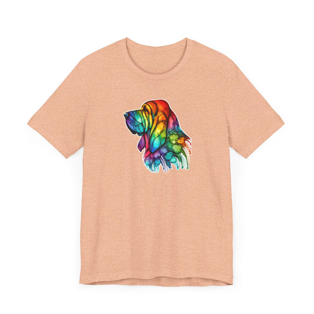 Rainbow Bloodhound Head T-shirt,Pride Shirt,Dog Lover Top,Rainbow Animals,LGBTQ+ Tee, Bloodhound Owner gift