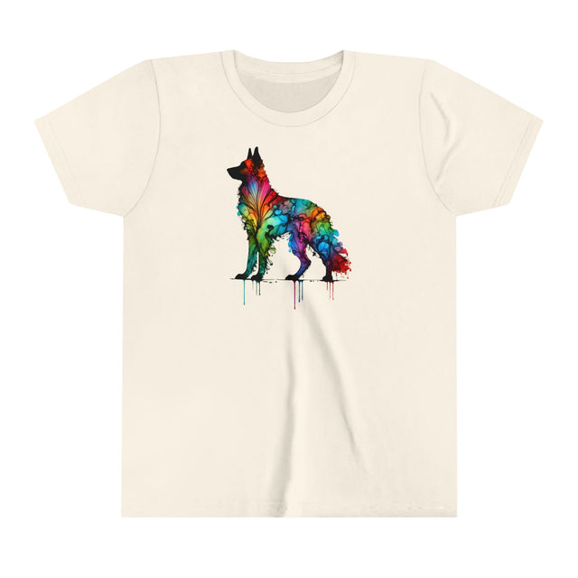 Rainbow German Shepherd Dog T-shirt,Pride Shirt,Dog Lover Top,Rainbow Animals,LGBTQ+ Tee,GSD Owner,Youth Size