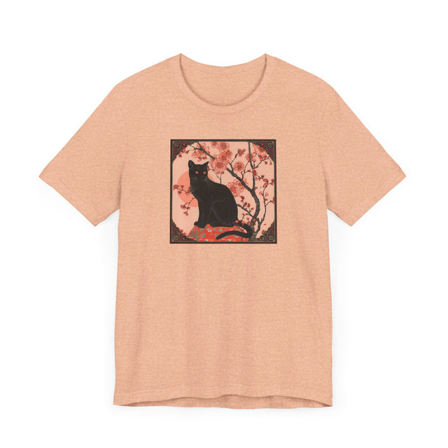 Black Cat Flowers T-shirt, Cat Lover Top, Halloween Tee