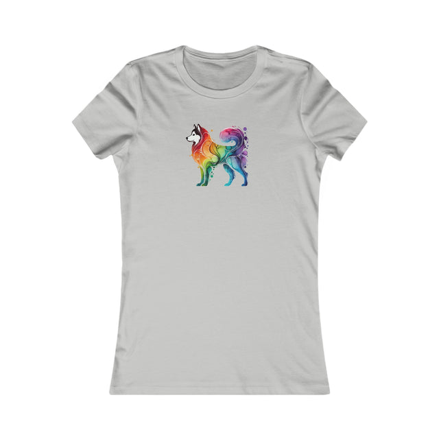 Rainbow Siberian Husky T-shirt,Pride Shirt,Dog Lover Top,Rainbow Animals,LGBTQ+ Tee,Husky Owner,Women's Favorite Tee