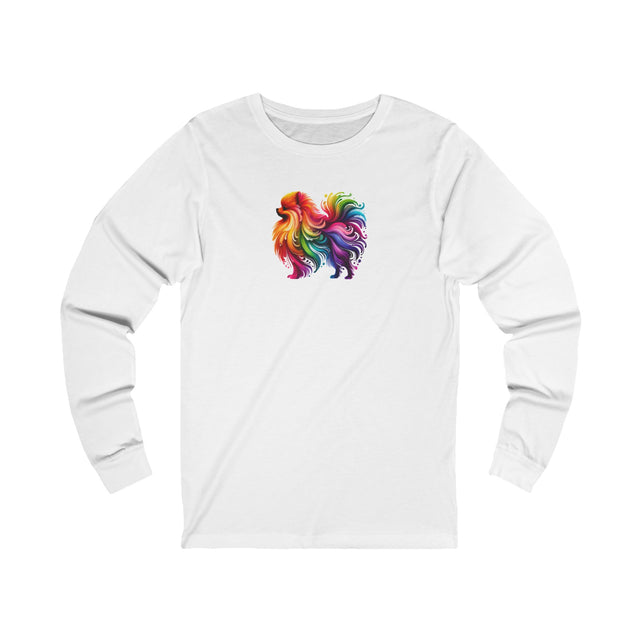 Rainbow Pomeranian Long Sleeve T-shirt,Pride Shirt,Dog Lover Top,Rainbow Animals,LGBTQ+ Tee, Pomeranian Owner