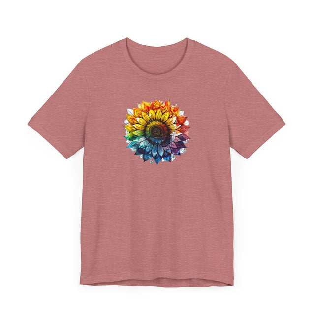 Rainbow Sunflower Alcohol Ink T-shirt, Pride Shirt