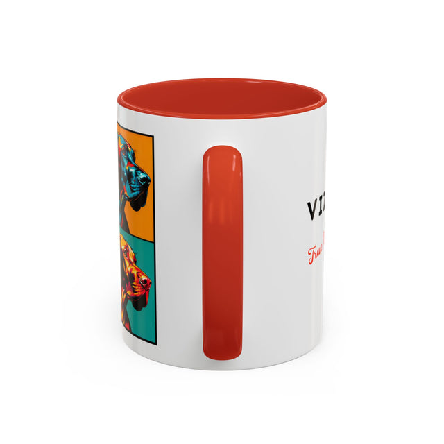 Vizsla Coffee Cup,4-Panel Pop Art Mug,Vizsla Lover,Vizsla Mom,Vizsla Dad,Dog Lover Gift,Vizsla Gift