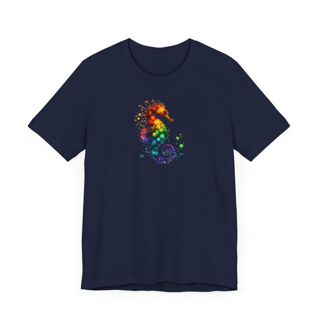 Rainbow Seahorse Alcohol Ink,Sea life lover,Ocean Life,Nautical,Pride Shirt,LGBTQ+ Tee