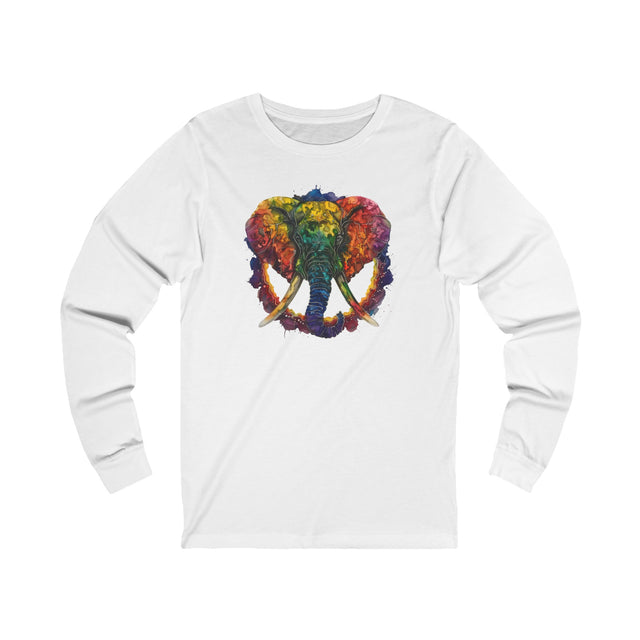 Rainbow Elephant Peace Mandala Long Sleeve T-shirt,Pride Shirt,Queer Top,Rainbow Animals,LGBTQ+ Tee,Elephant Lover Gift,Gay,Lesbian,Bisexual,Trans