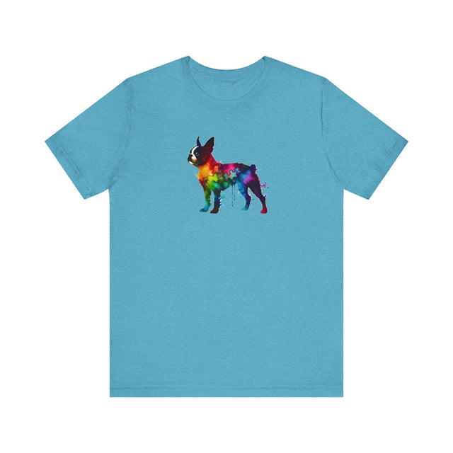 Rainbow Boston Terrier T-shirt,Pride Shirt,Dog Lover Top,Rainbow Animals,LGBTQ+ Tee, Boston Terrier Owner