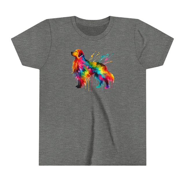 Rainbow Golden Retriever T-shirt,Pride Shirt,Dog Lover Top,Rainbow Animals,LGBTQ+ Tee,Golden Owner,Youth Size