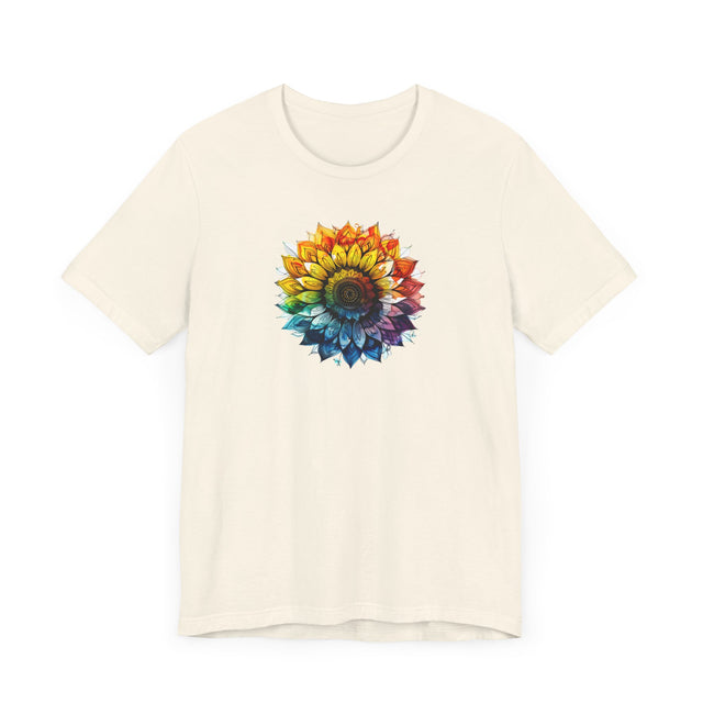 Rainbow Sunflower Alcohol Ink T-shirt, Pride Shirt