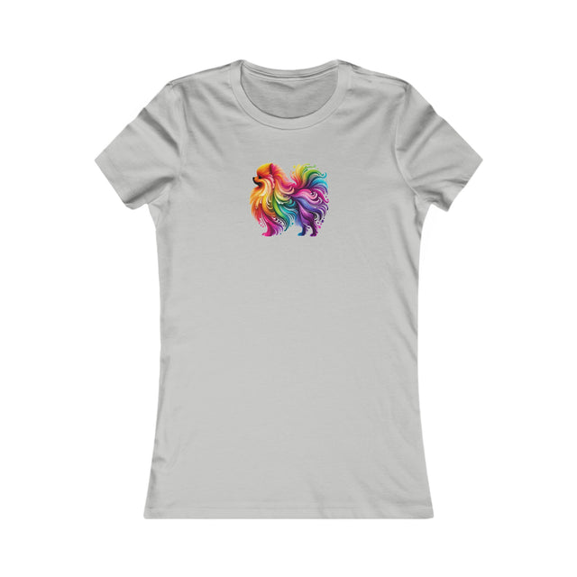 Rainbow Pomeranian T-shirt,Pride Shirt,Dog Lover Top,Rainbow Animals,LGBTQ+ Tee, Pomeranian Owner,Women's Favorite Tee