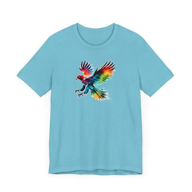 Rainbow Hawk Alcohol Ink T-shirt, Pride Shirt,Bird Lover T shirt, LGBTQ+, BGLT, Avian