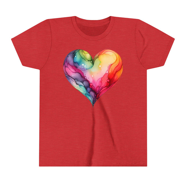 Rainbow Heart Alcohol Ink, Youth Size
