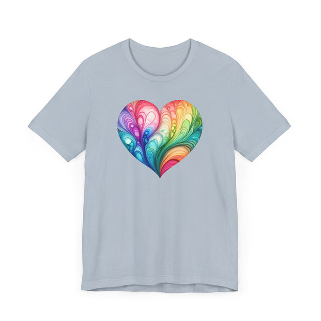 Rainbow Heart Streams Alcohol Ink Shirt, Pride Shirt
