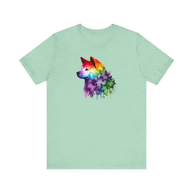 Rainbow Akita Head T-shirt,Pride Shirt,Dog Lover Top,Rainbow Animals,LGBTQ+ Tee, Akita Owner gift