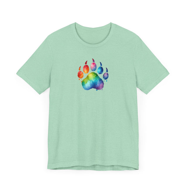 Rainbow Bear Paw Watercolor T-shirt, Pride Shirt, Bear
