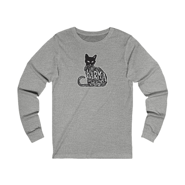 Karma Cat Top, Cat Lover Tee, Unisex Jersey Long Sleeve Tee