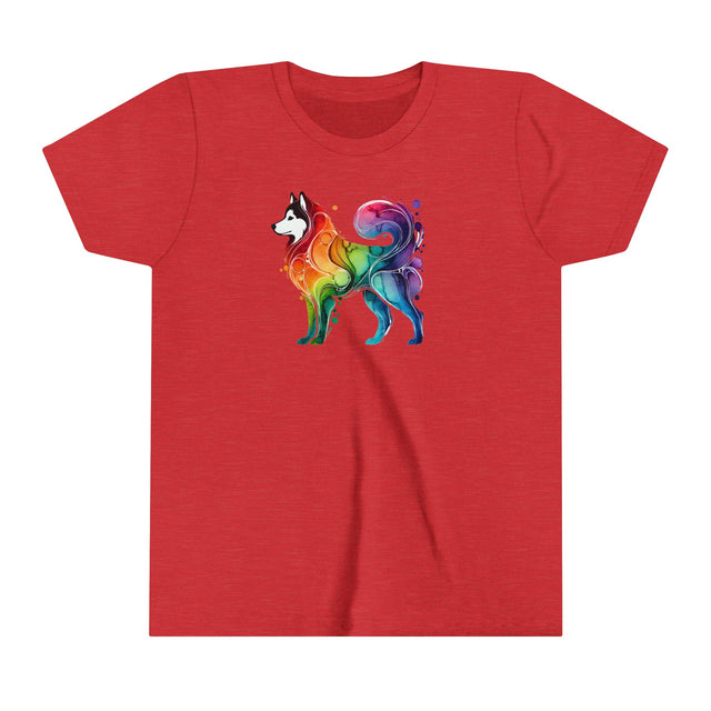 Rainbow Siberian Husky T-shirt,Pride Shirt,Dog Lover Top,Rainbow Animals,LGBTQ+ Tee,Husky Owner,Youth Size