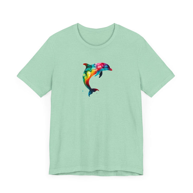 Rainbow Dolphin Alcohol Ink,Sea life lover,Ocean Life,Nautical,Pride Shirt,LGBTQ+ Tee