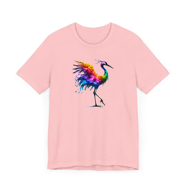 Rainbow Crane Alcohol Ink T-shirt, Bird Lover T shirt, LGBTQ+, BGLT,Pride Shirt