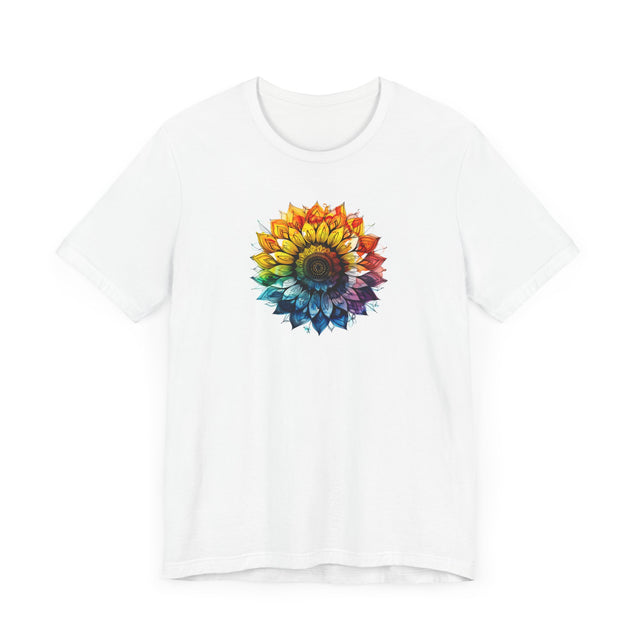 Rainbow Sunflower Alcohol Ink T-shirt, Pride Shirt