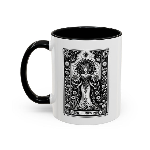 Queen of Midsummer Tarot card Mug,Mothers Day Gift,Tarot Reader Gift,Witchy Mug,Mystical Cards Cup,Celestial Astrology,Gardener Gift