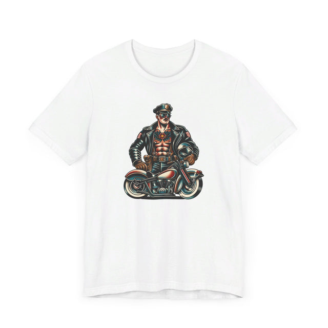 Motorcycle Cop T-shirt, Flash Tattoo Style Shirt