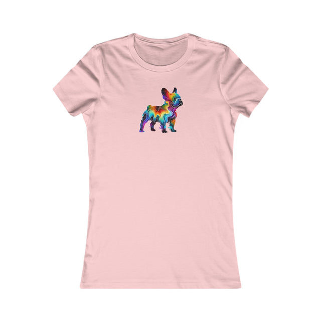 Rainbow French Bulldog T-shirt,Pride Shirt,Dog Lover Top,Rainbow Animals,LGBTQ+ Tee,Frenchie Owner,Women's Favorite Tee