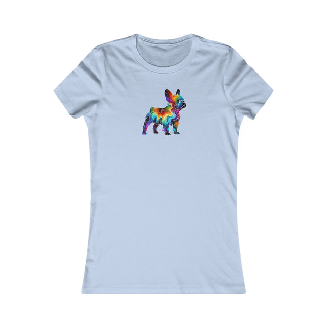 Rainbow French Bulldog T-shirt,Pride Shirt,Dog Lover Top,Rainbow Animals,LGBTQ+ Tee,Frenchie Owner,Women's Favorite Tee
