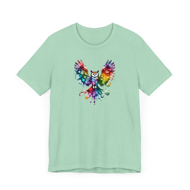Rainbow Owl Alcohol Ink T-shirt, Pride Shirt,Bird Lover T shirt, LGBTQ+, BGLT, Avian
