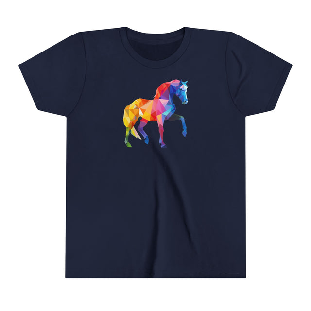 Geometric Rainbow Horse T-shirt,Pride Shirt,Rainbow Animals,Youth Size