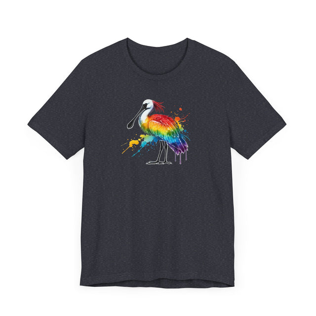 Rainbow Spoonbill Alcohol Ink T-shirt, Pride Shirt,Bird Lover T shirt, LGBTQ+, BGLT, Avian