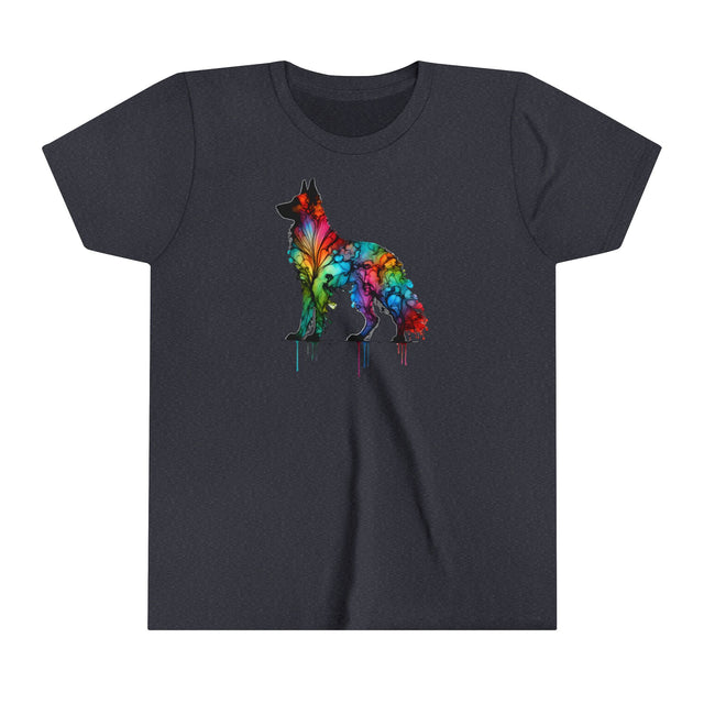 Rainbow German Shepherd Dog T-shirt,Pride Shirt,Dog Lover Top,Rainbow Animals,LGBTQ+ Tee,GSD Owner,Youth Size