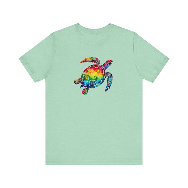 Rainbow Sea Turtle Alcohol Ink T-shirt, Pride Shirt, LBGT, Sea Turtle T shirt, LGBTQ+, BGLT, Ocean