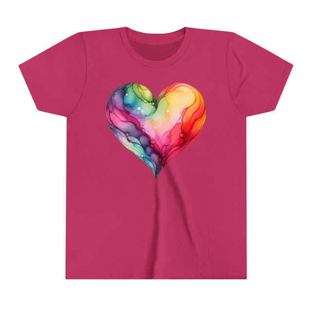 Rainbow Heart Alcohol Ink, Youth Size